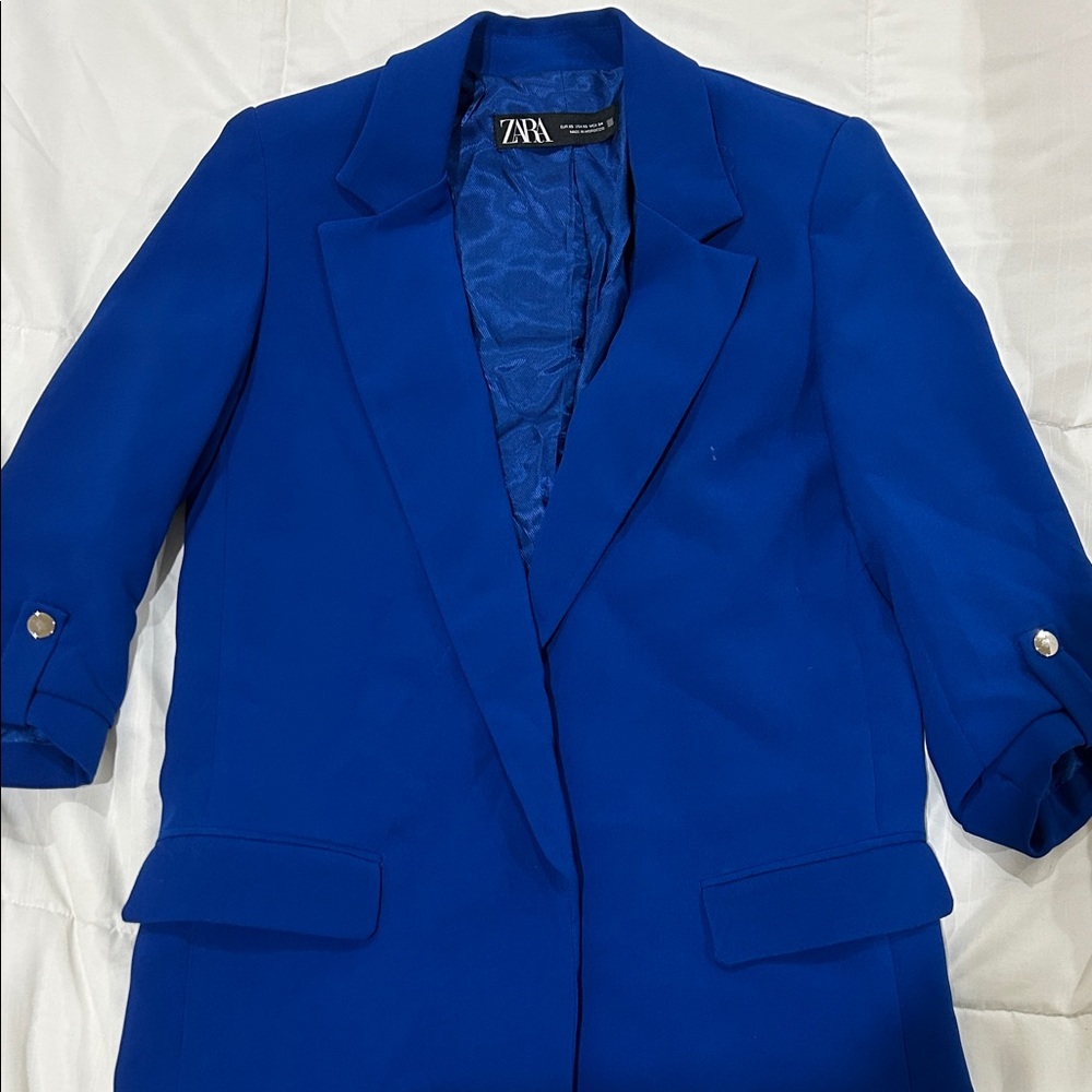 Zara Cobalt Blue Blazer with Silver Buttons